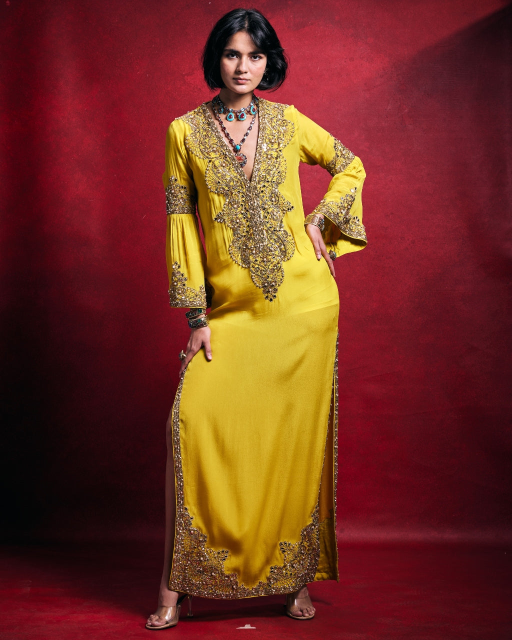 Yellow Kaftan Set