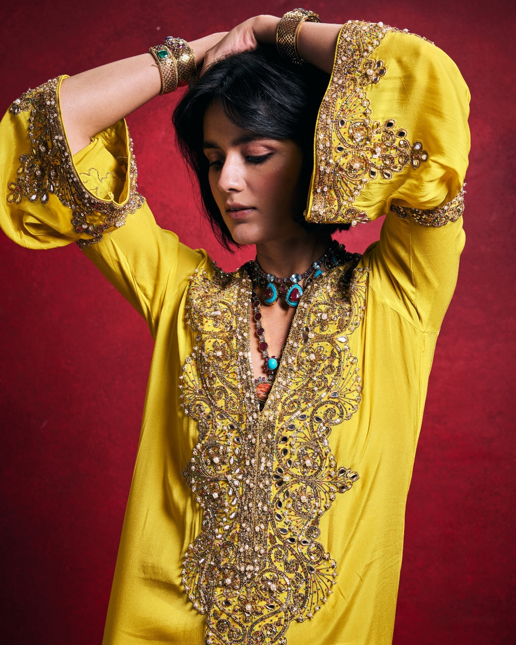 Yellow Kaftan Set