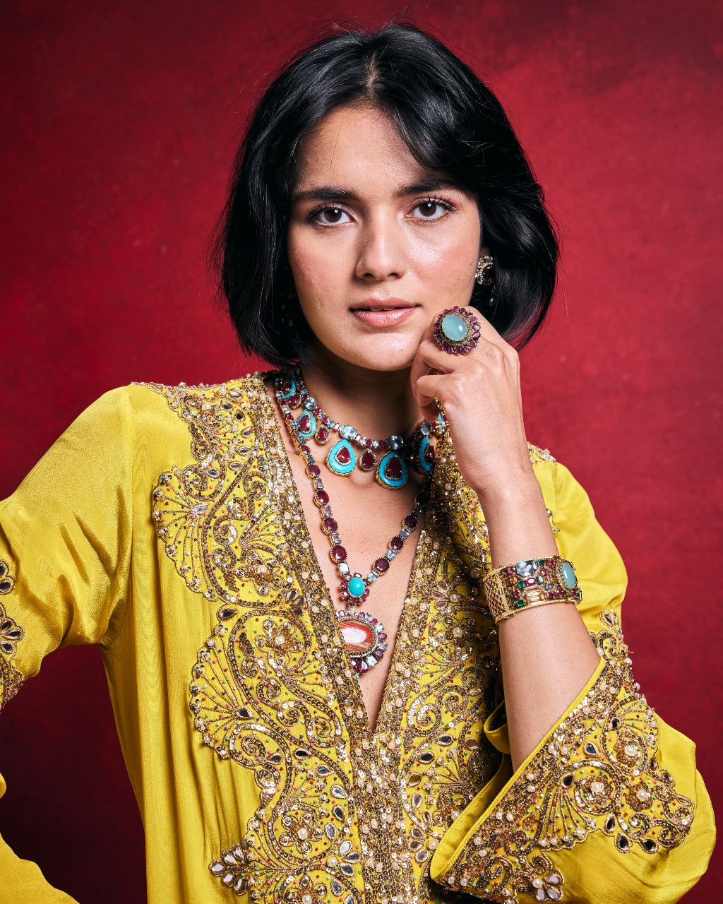 Yellow Kaftan Set