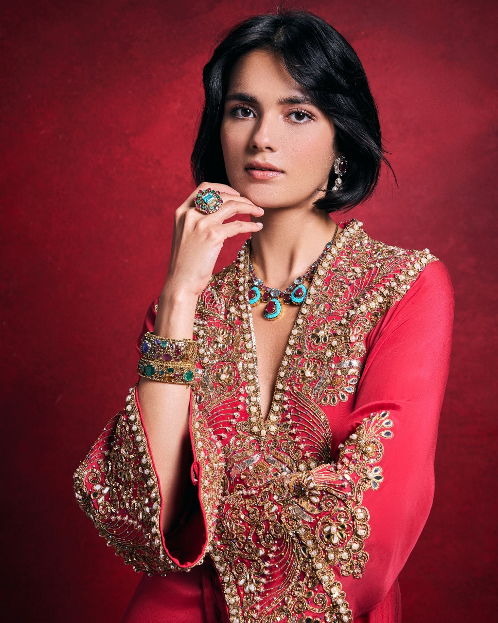 Fuscia Kaftan Set