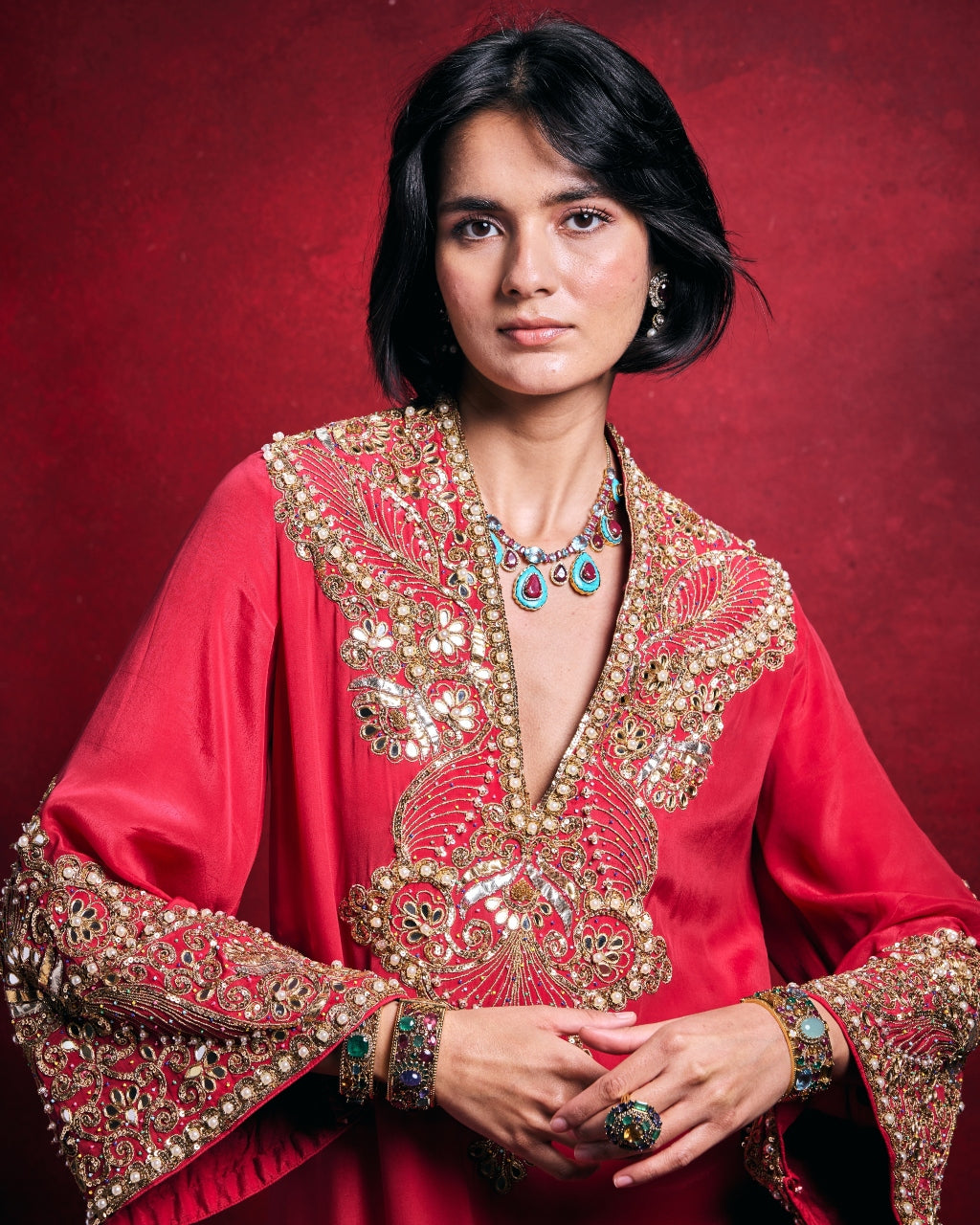 Fuscia Kaftan Set