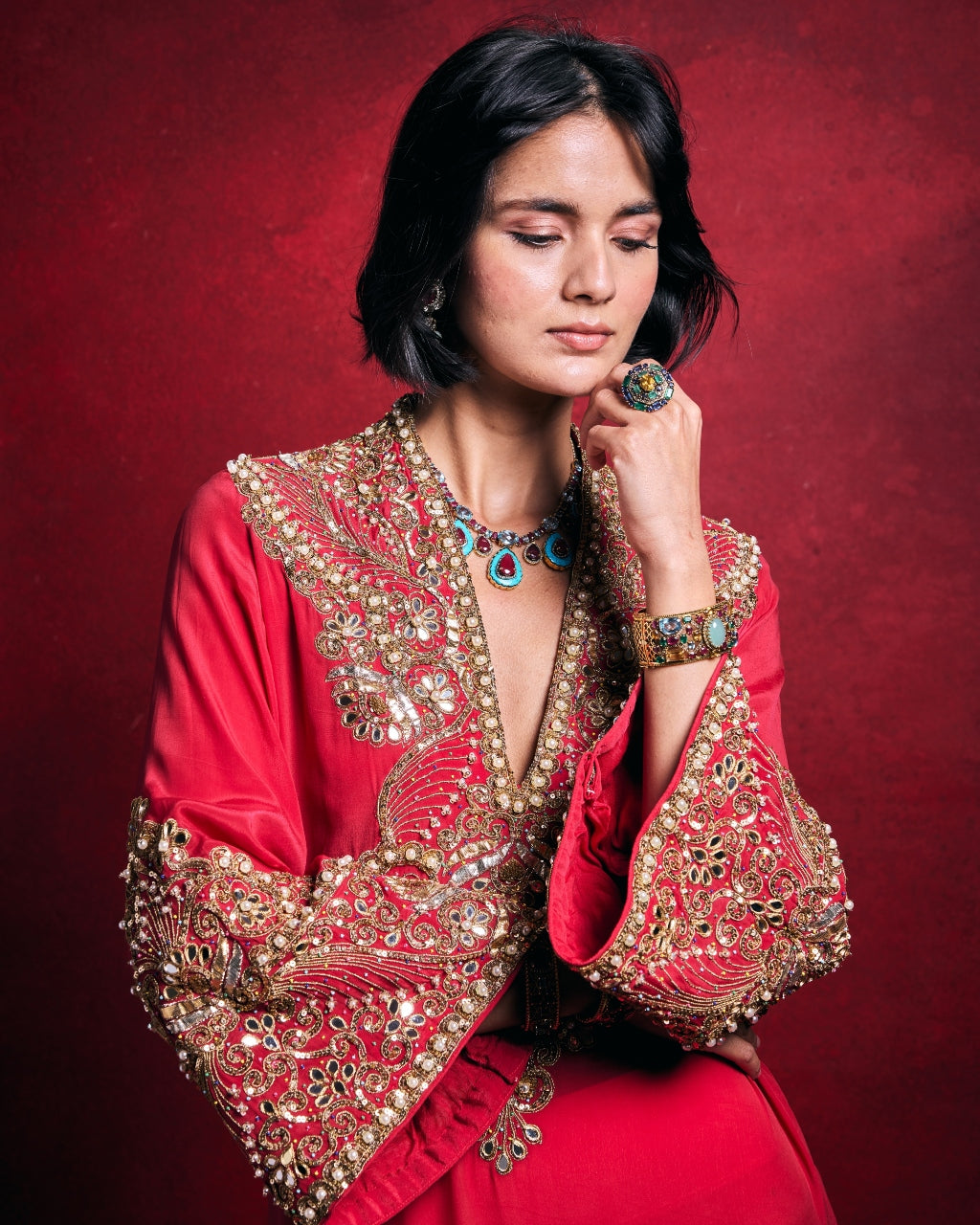 Fuscia Kaftan Set