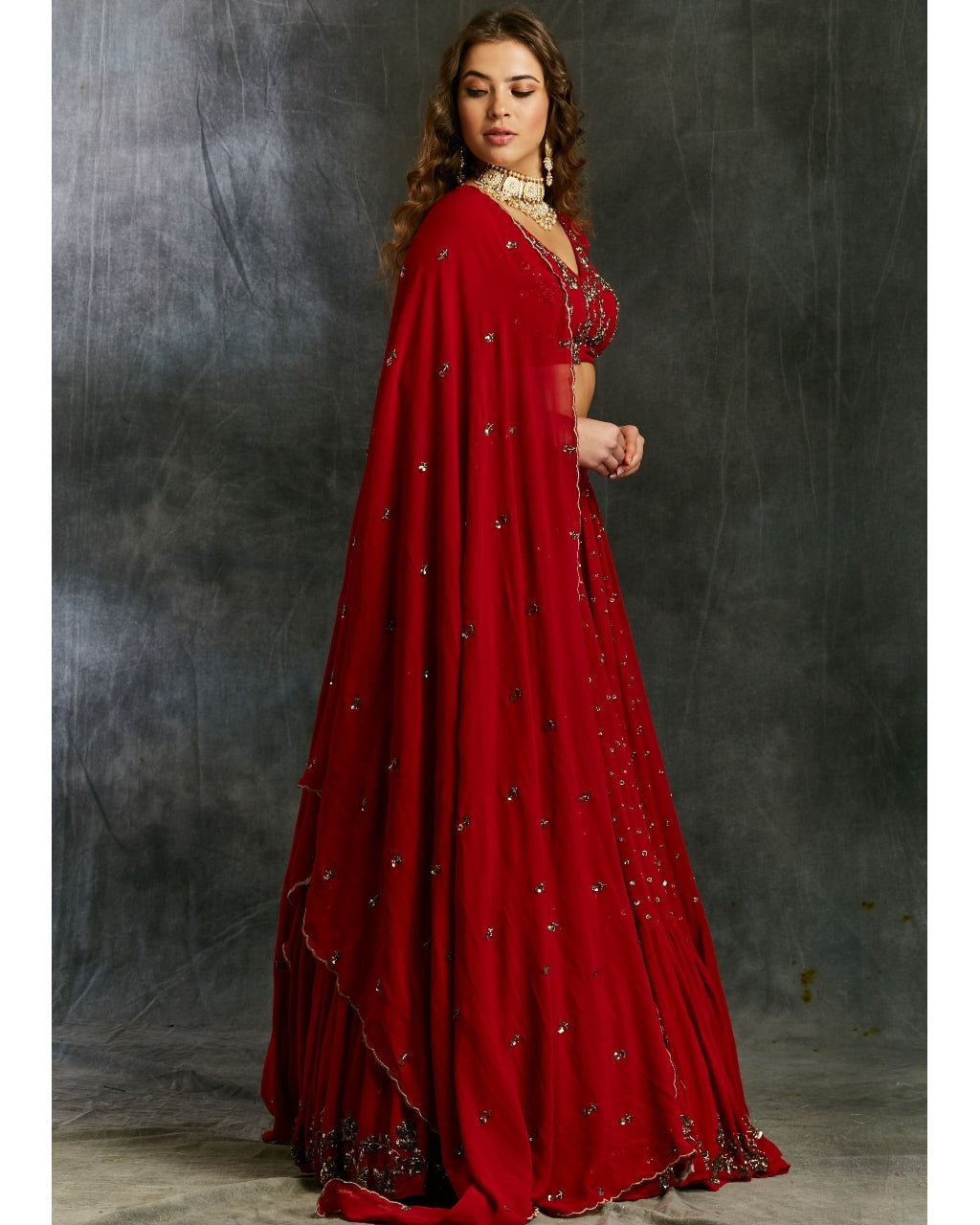 Red Boot Lehenga Set