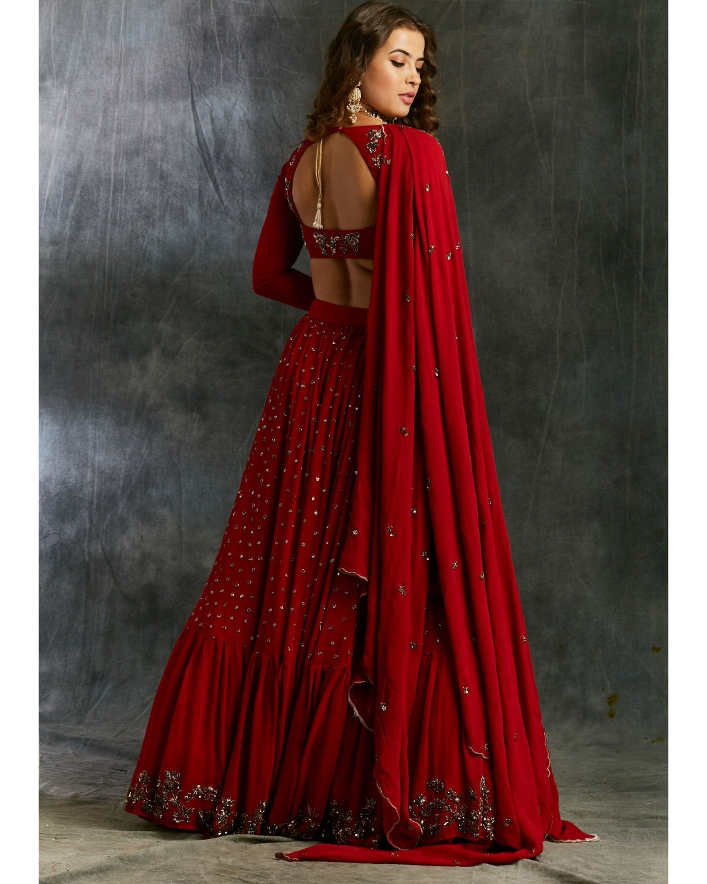 Red Boot Lehenga Set