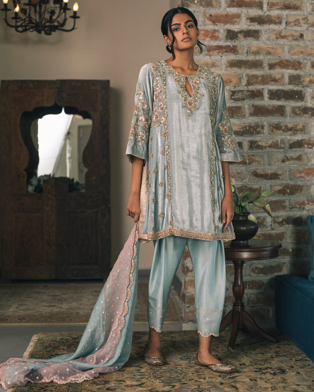 Five Kali Velvet Kurta Set