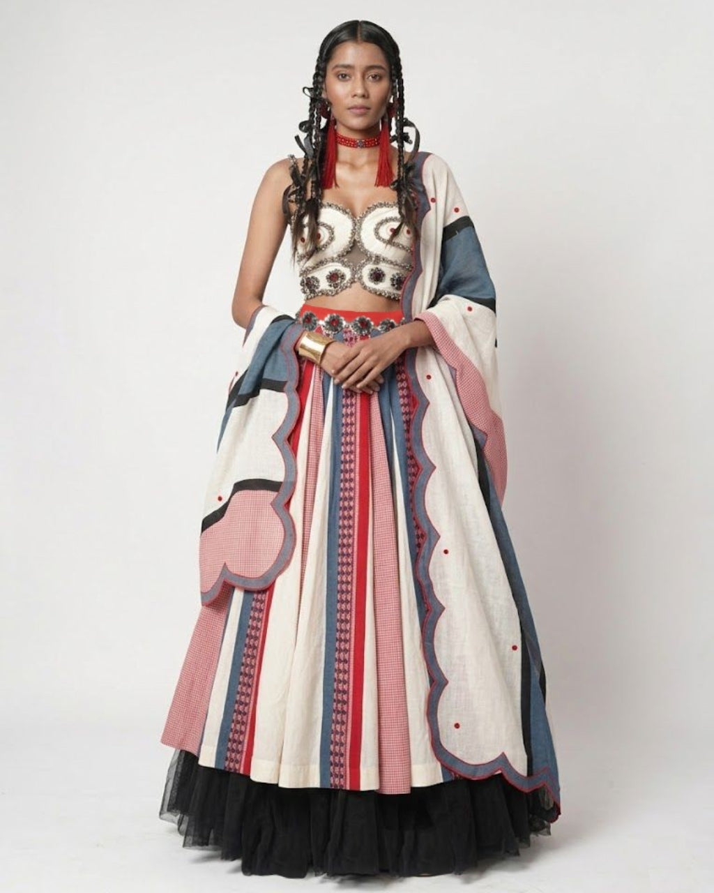 Gamcha &Naga Duo Panelled Lehenga Set