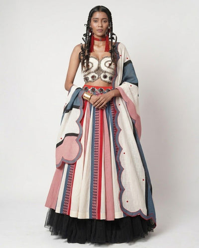 Gamcha &Naga Duo Panelled Lehenga Set