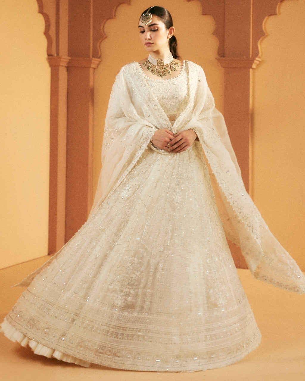 White Peshwas Lehenga set