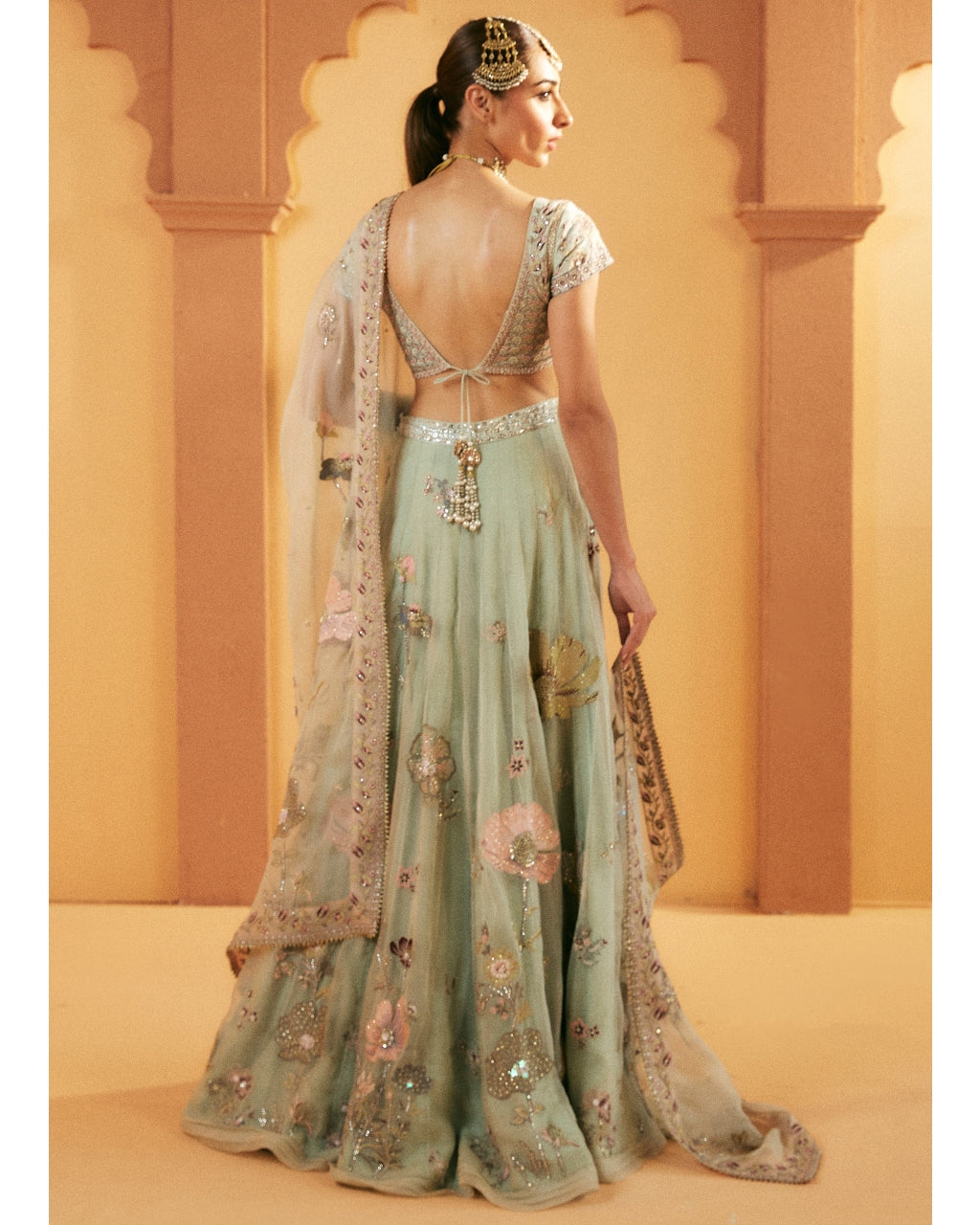 Aquamarine Embroidered Lehenga Set