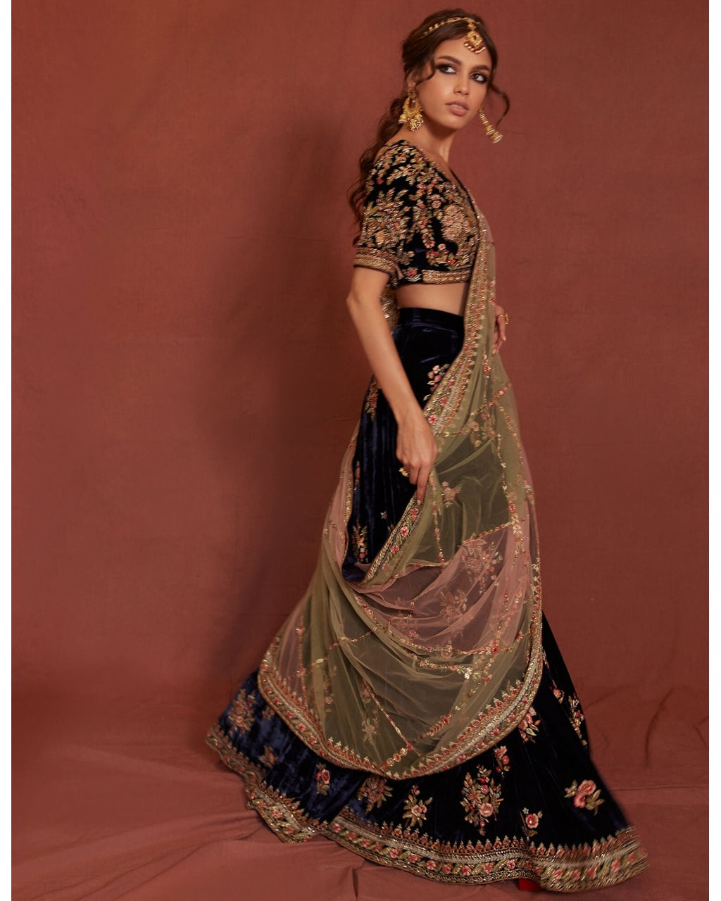 Eleanor Blouse, Lehenga & Dupatta Set