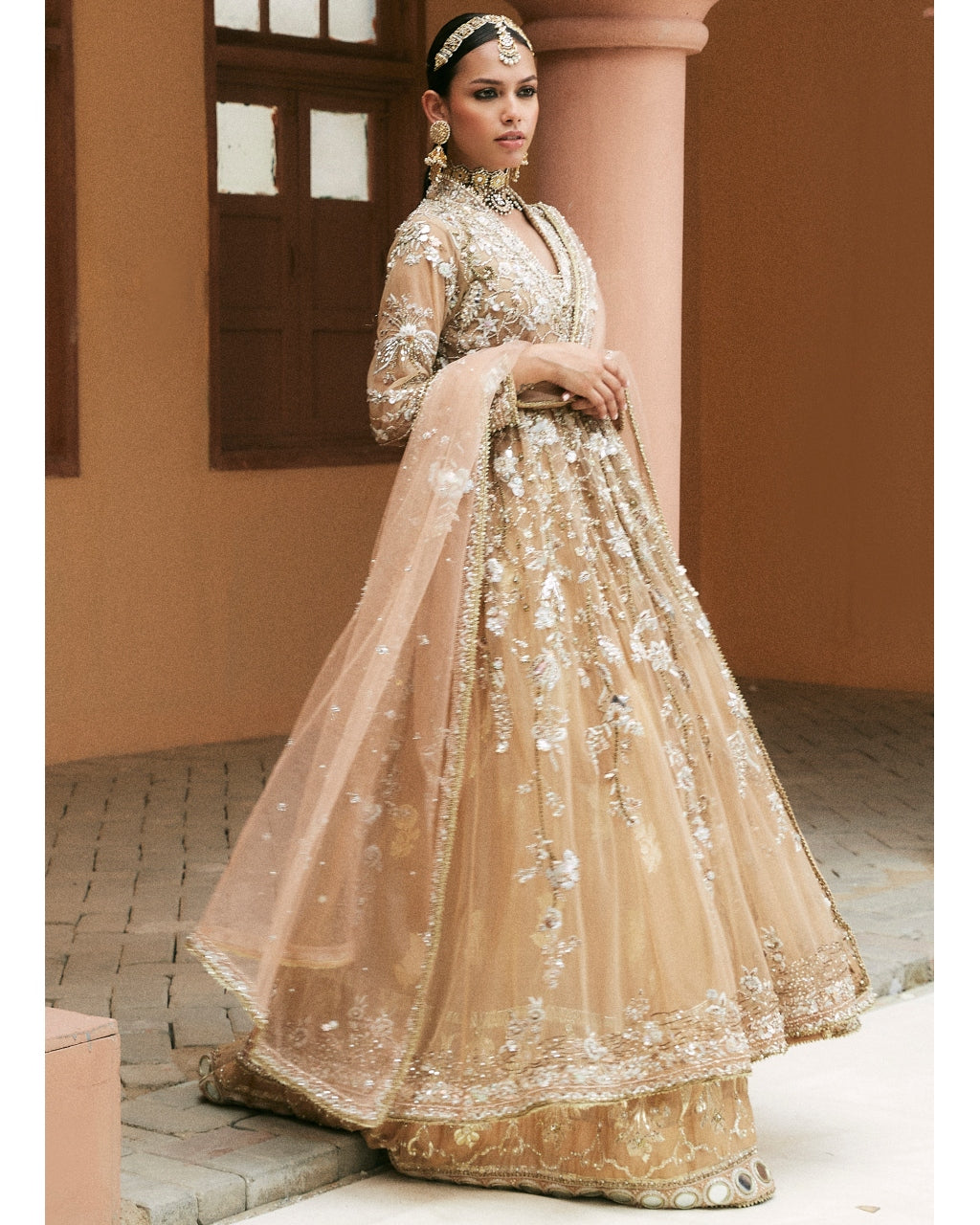 Regal Gold Hued Angrakha Set