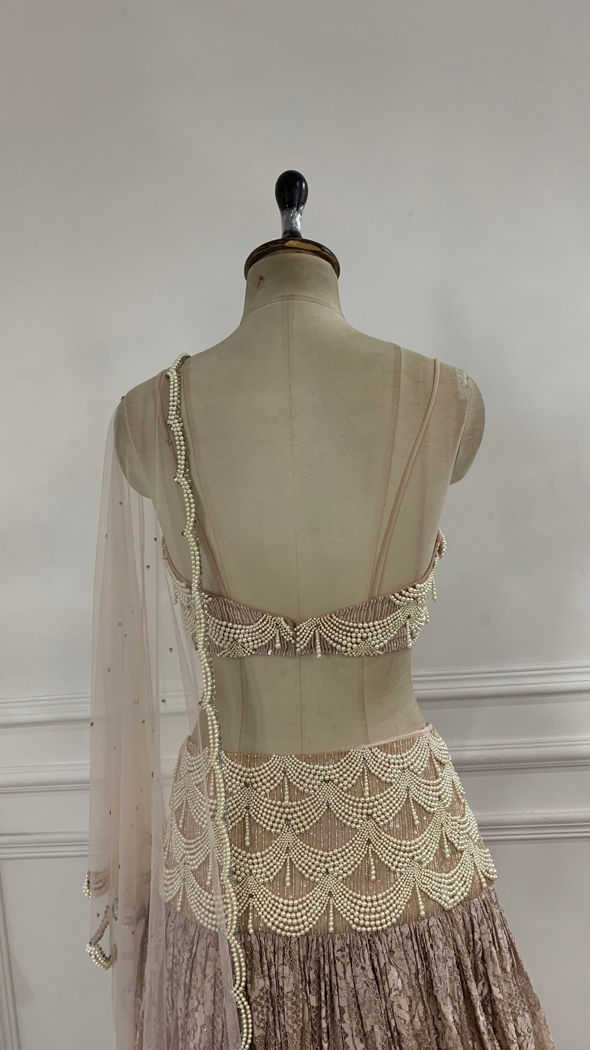 Pink Tulle Embellished Lehenga set