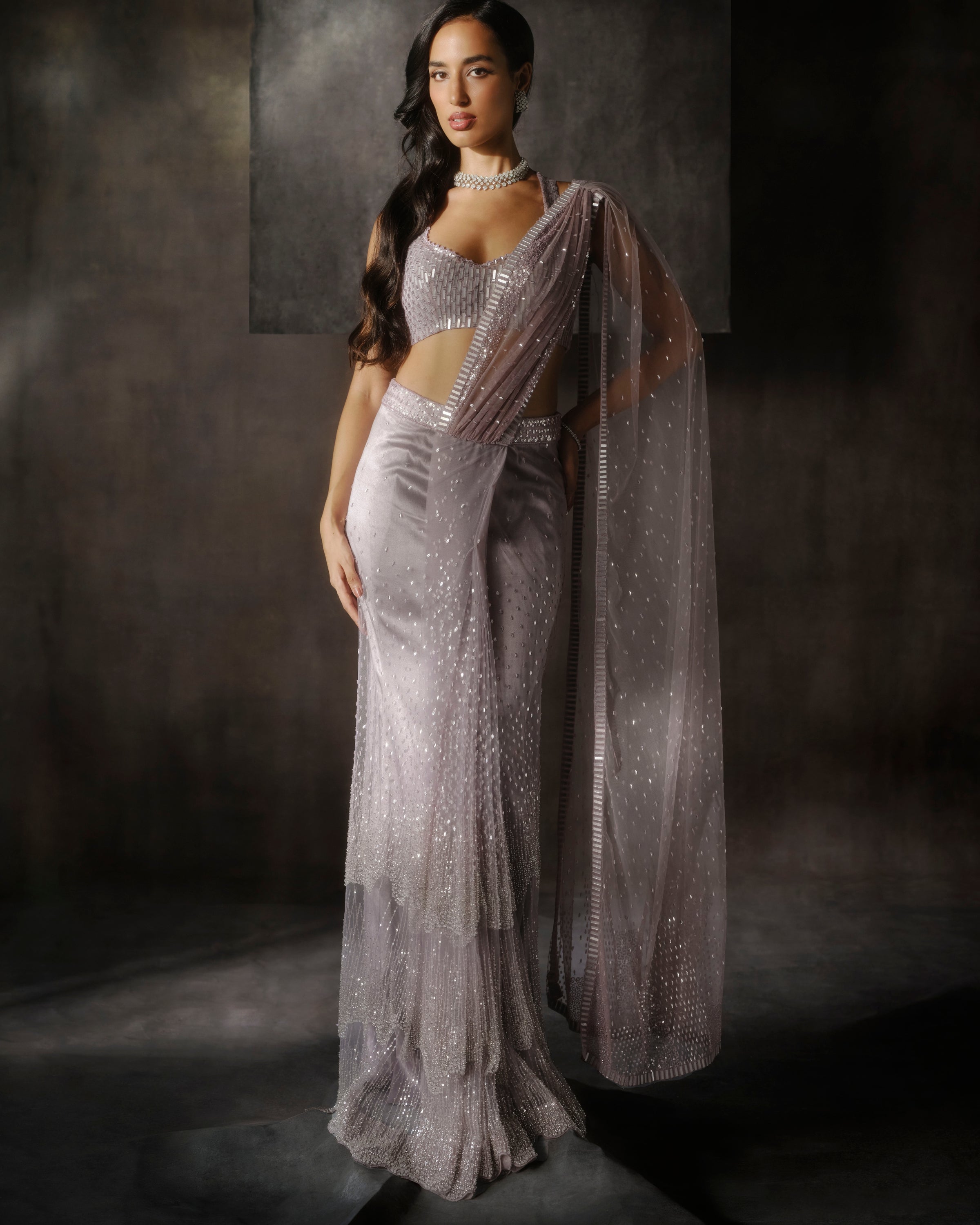Mauve Drape Sari