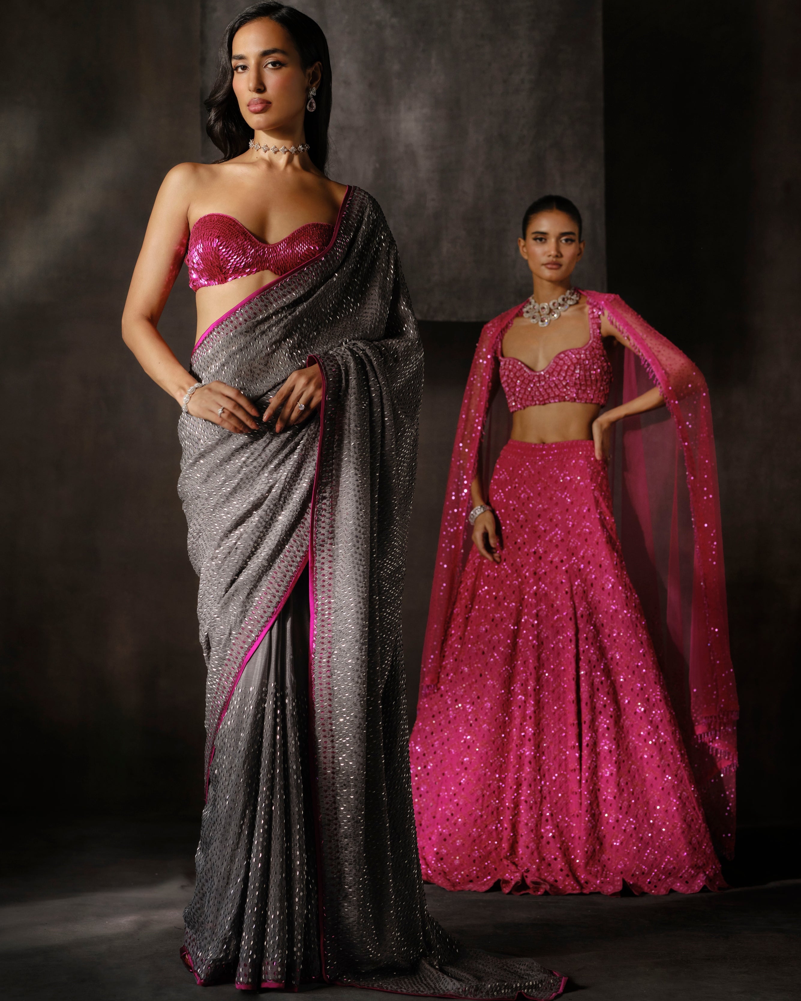 Hot Pink Cutwork Lehenga