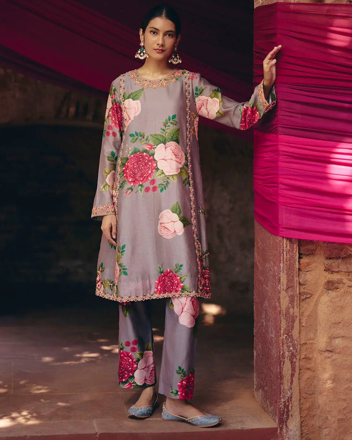 Grey Floral Coord Set