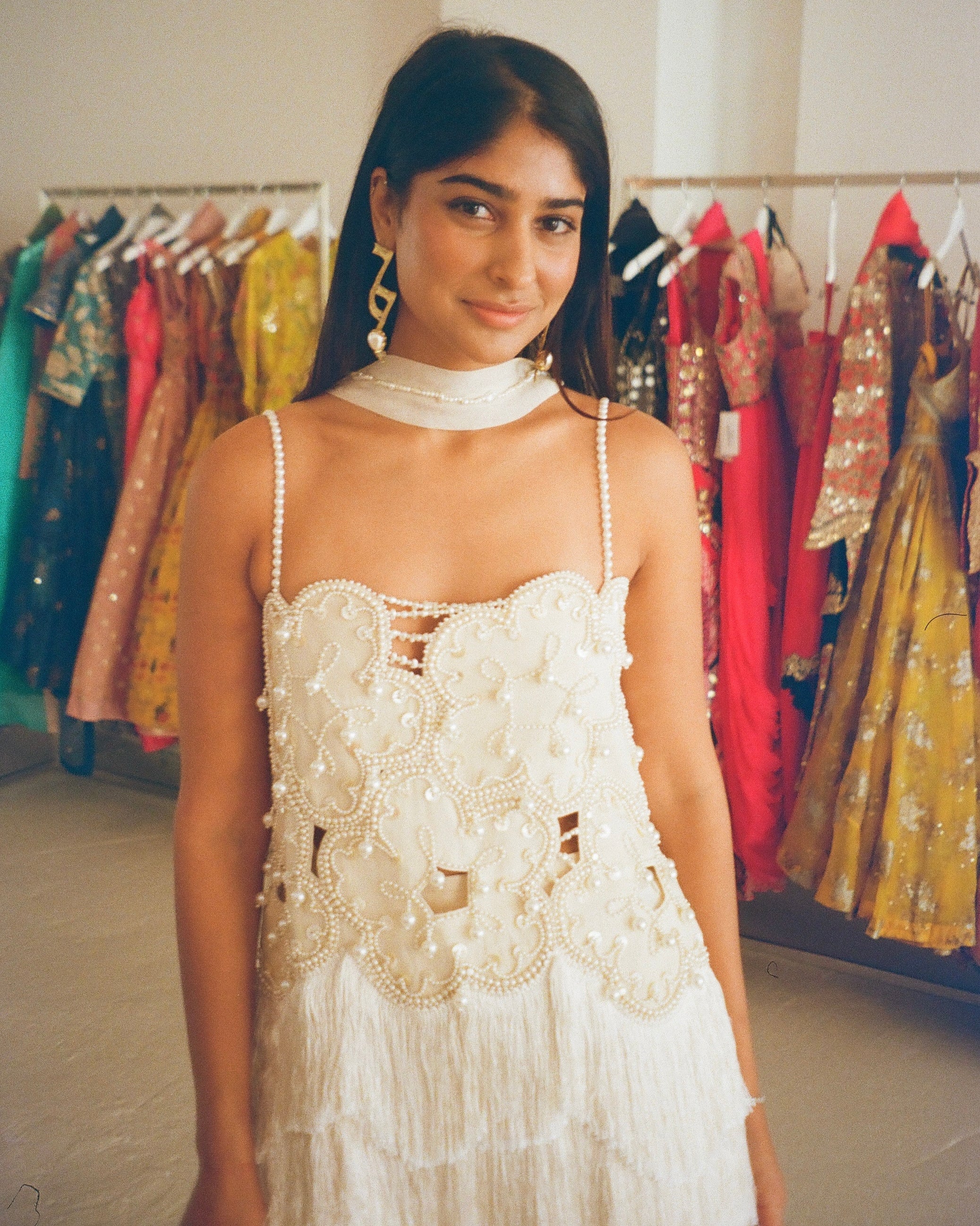 Foret Pearl Embroidered Tunic With Sharara And Style Dupatta