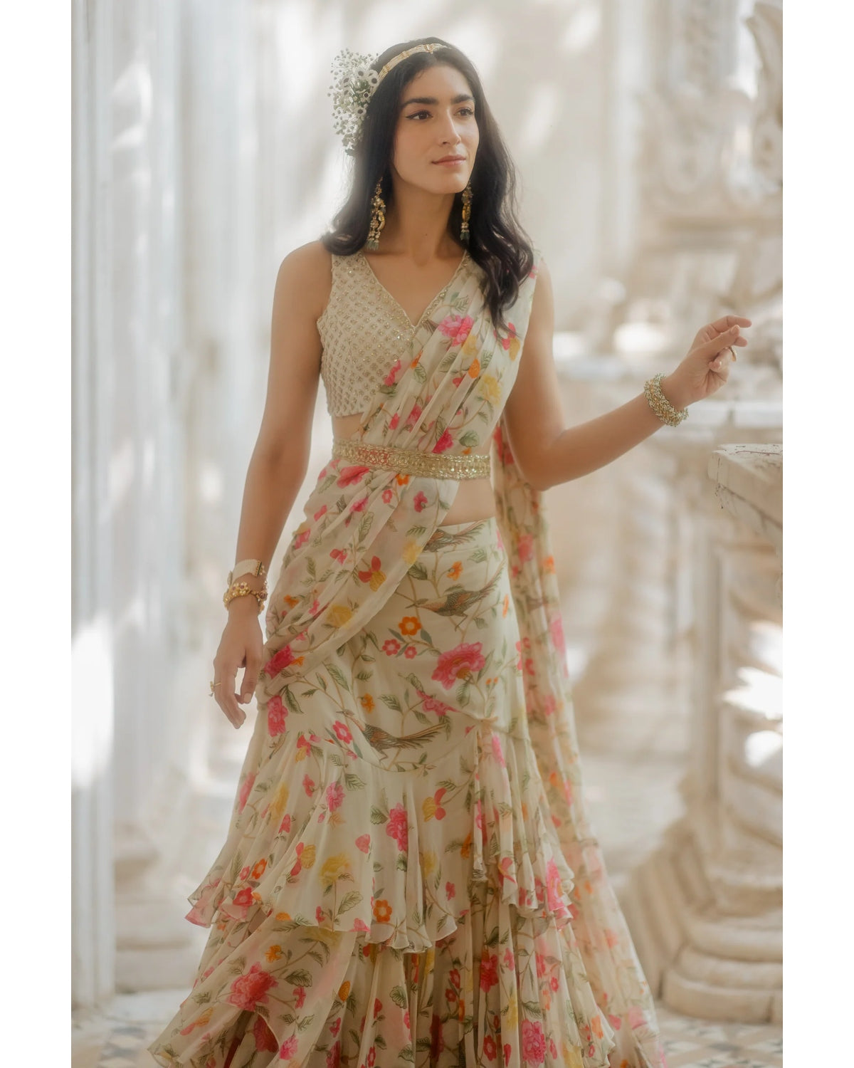 Buy Plum Pre-Stitched Saree by Designer Sanya Gulati