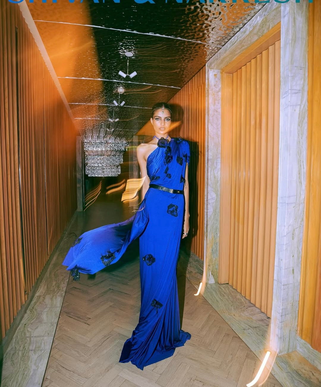 Midnight Bloom Tailored Sari Set