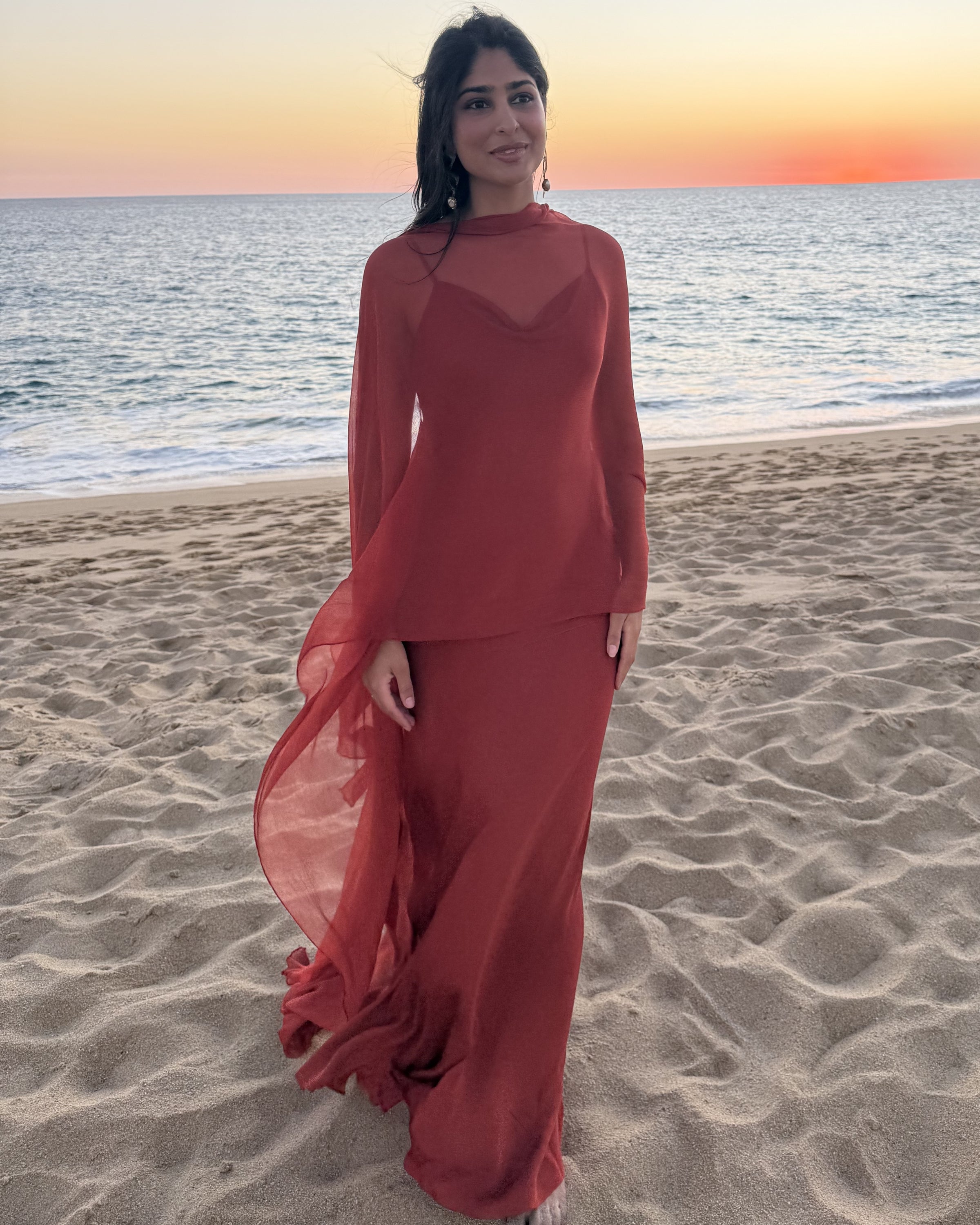 rust beach dress Women's Rust Crochet Tassel Hem Maxi Beach Dress