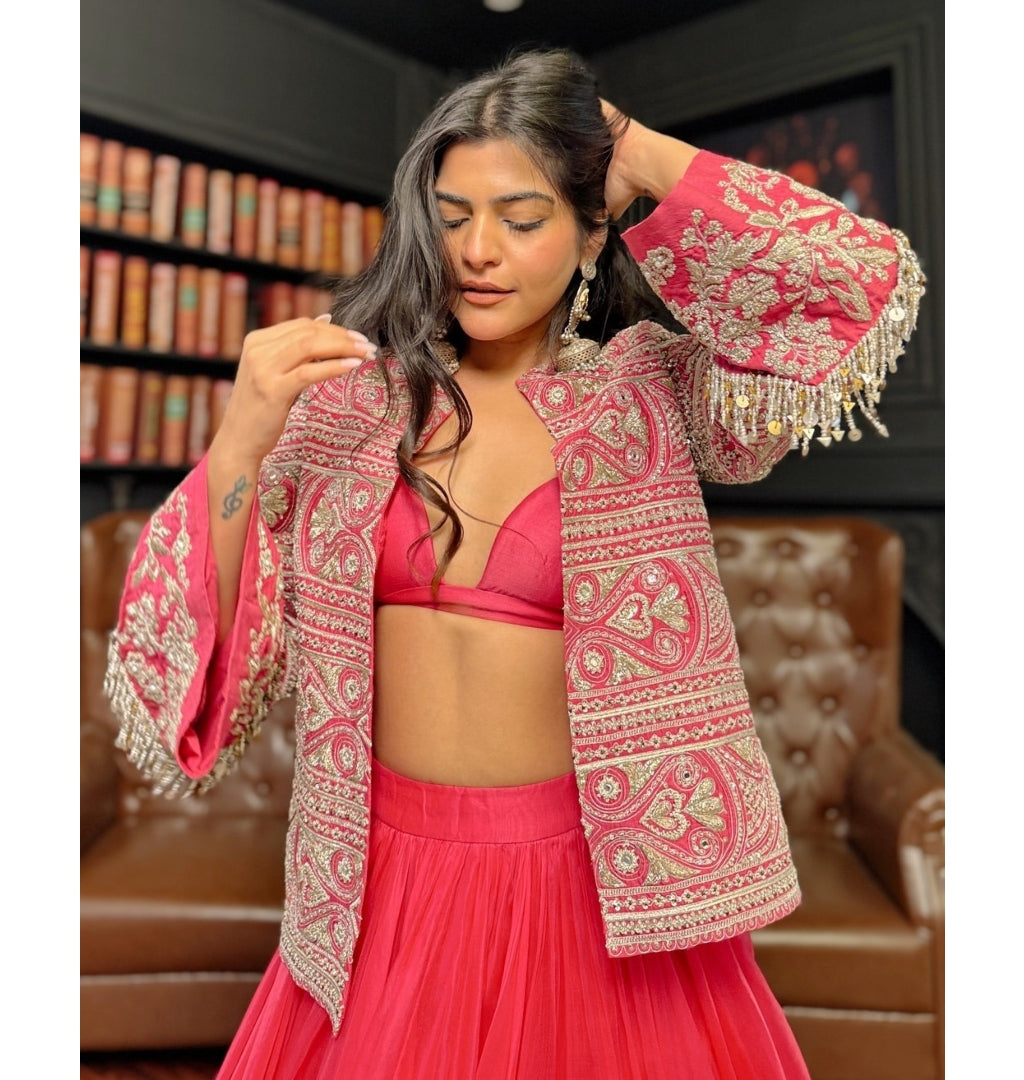 Farasha Pink Jacket Set