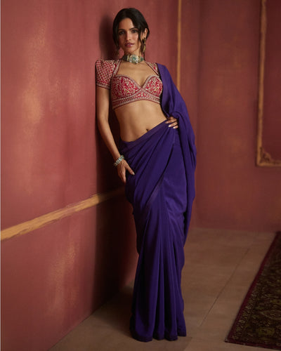 Purple Sari Set
