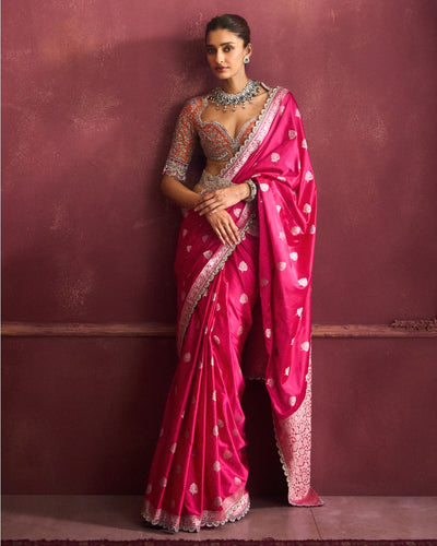 Pink Banarai Sari