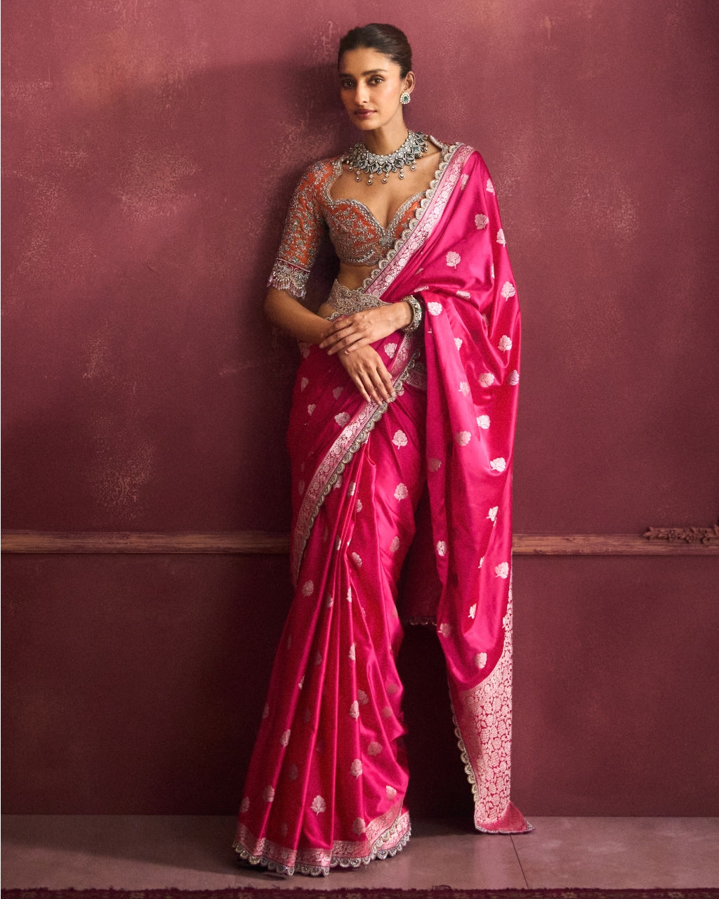 Pink Banarai Sari