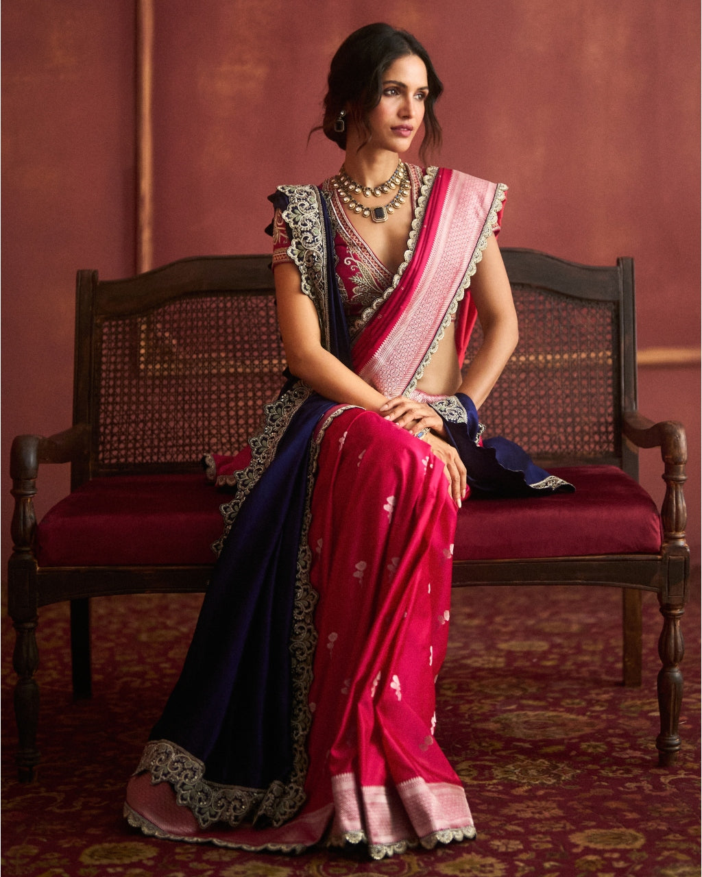 Pink Banarai Sari