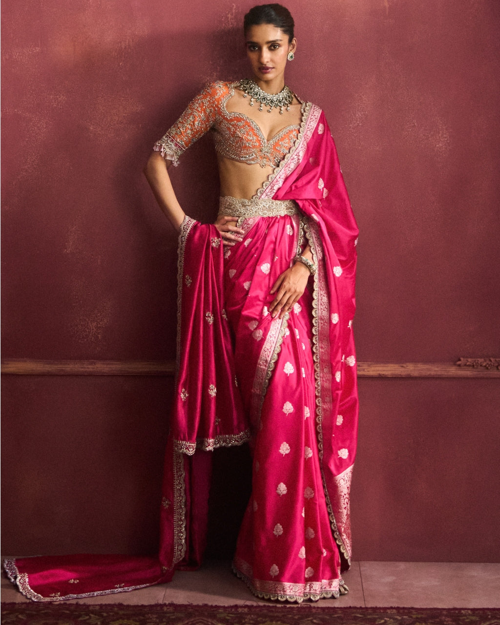 Pink Banarai Sari