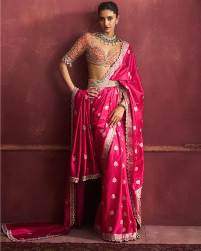 Pink Banarai Sari