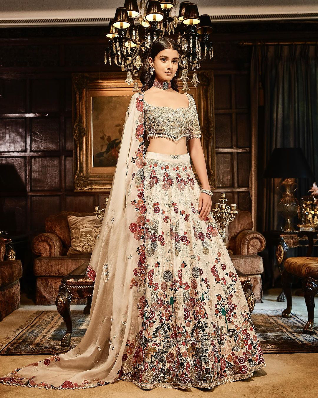 The Royal Satire Ekru Lehenga Set