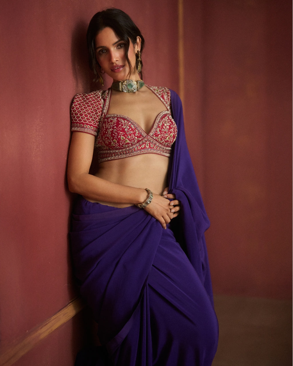 Purple Sari Set