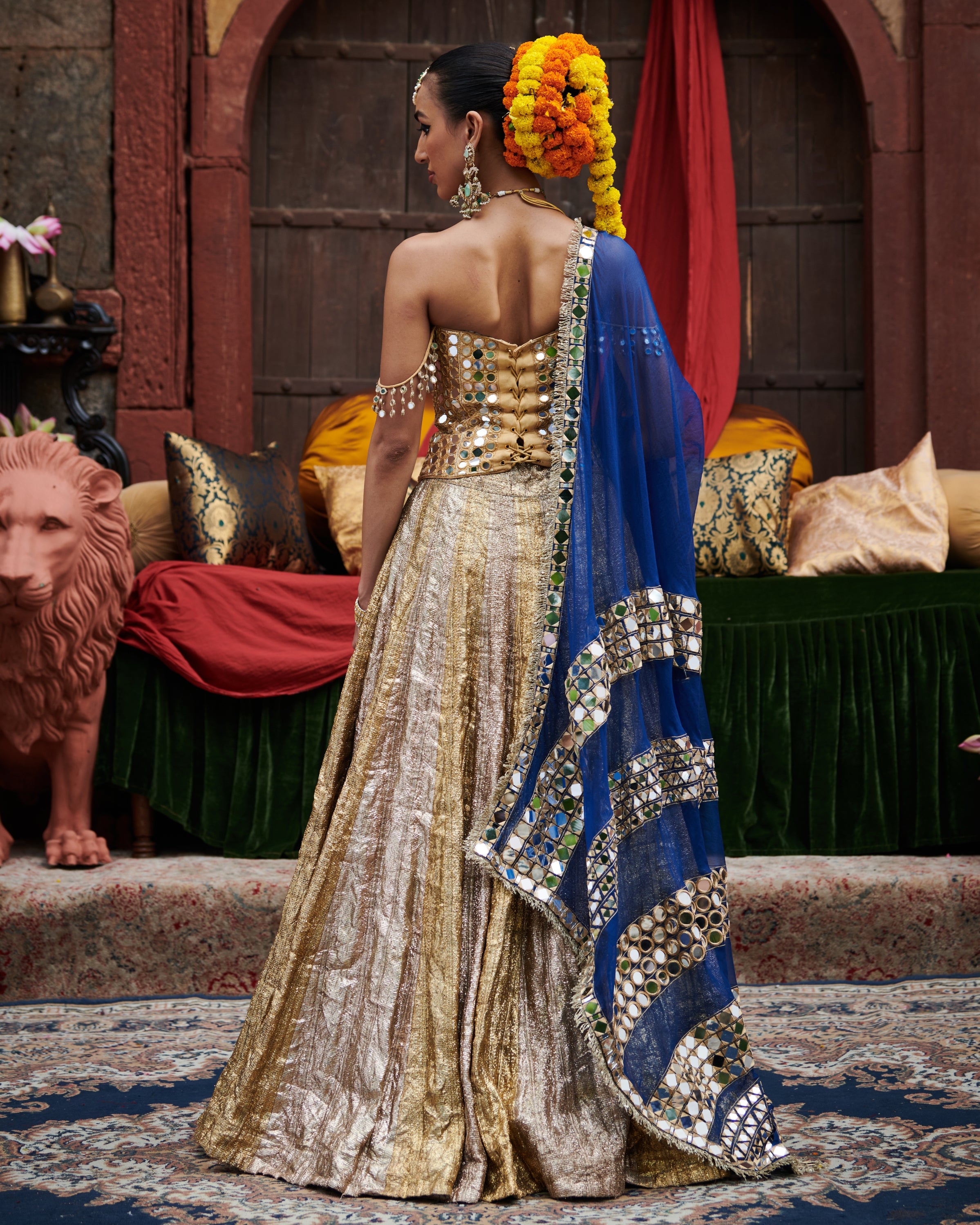 Chaandi- Sona Stripes Lampi Lehenga Set