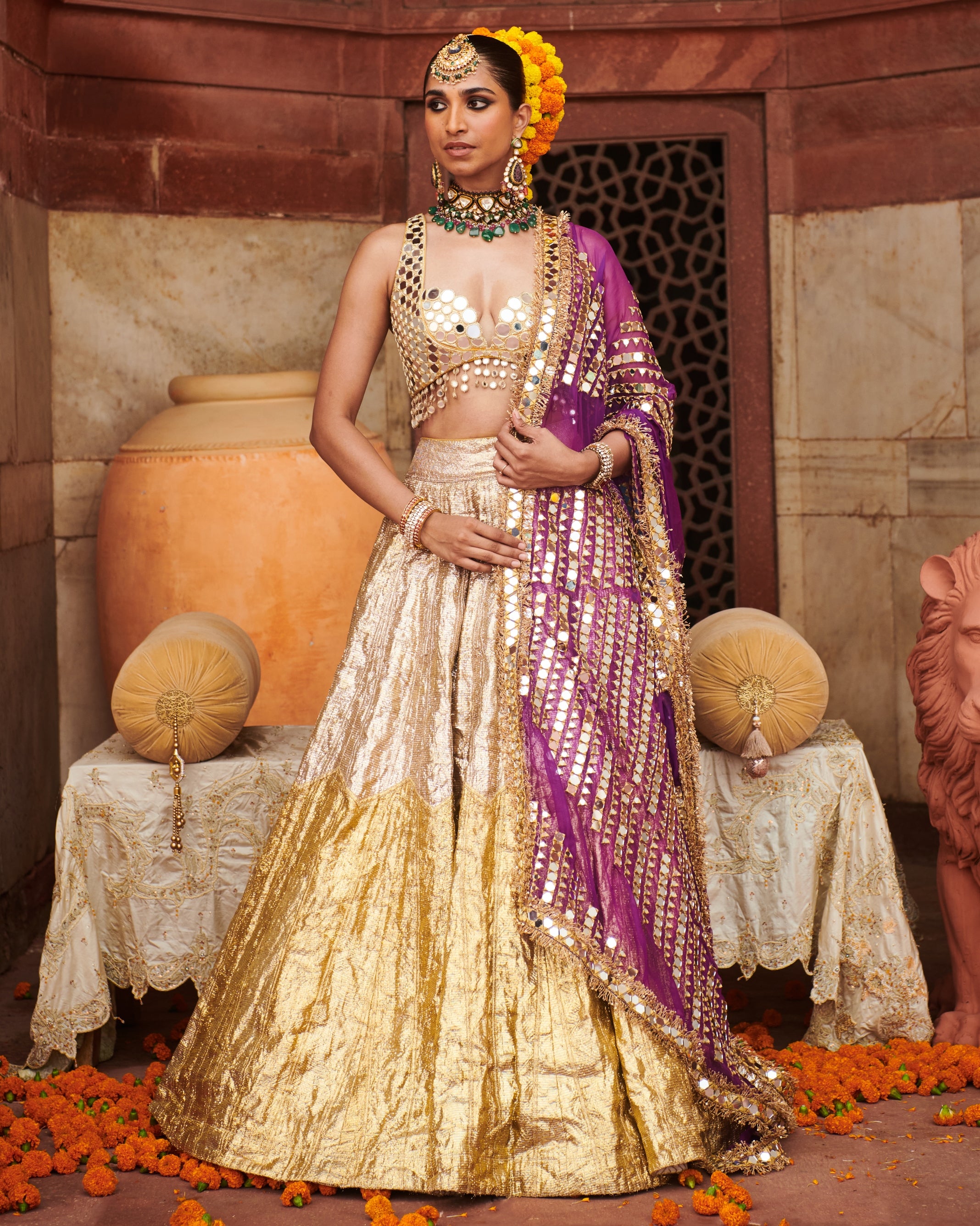 Chandi Sona Halftone Lehenga Set