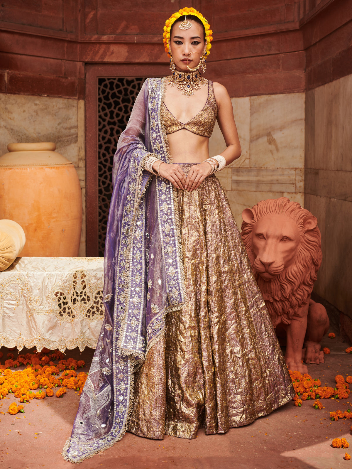 Krishna Kumud Lampi Lehenga Set