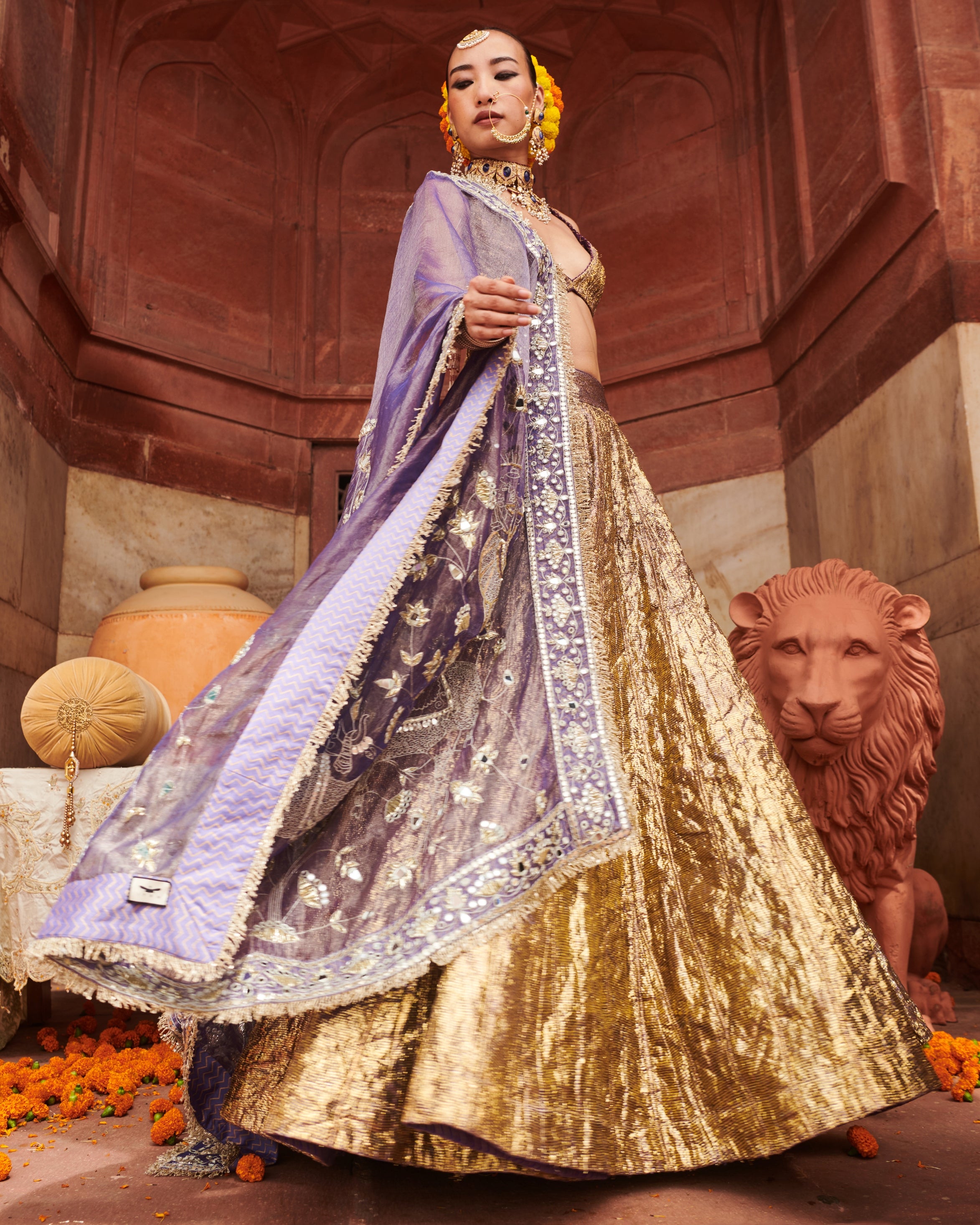 Krishna Kumud Lampi Lehenga Set