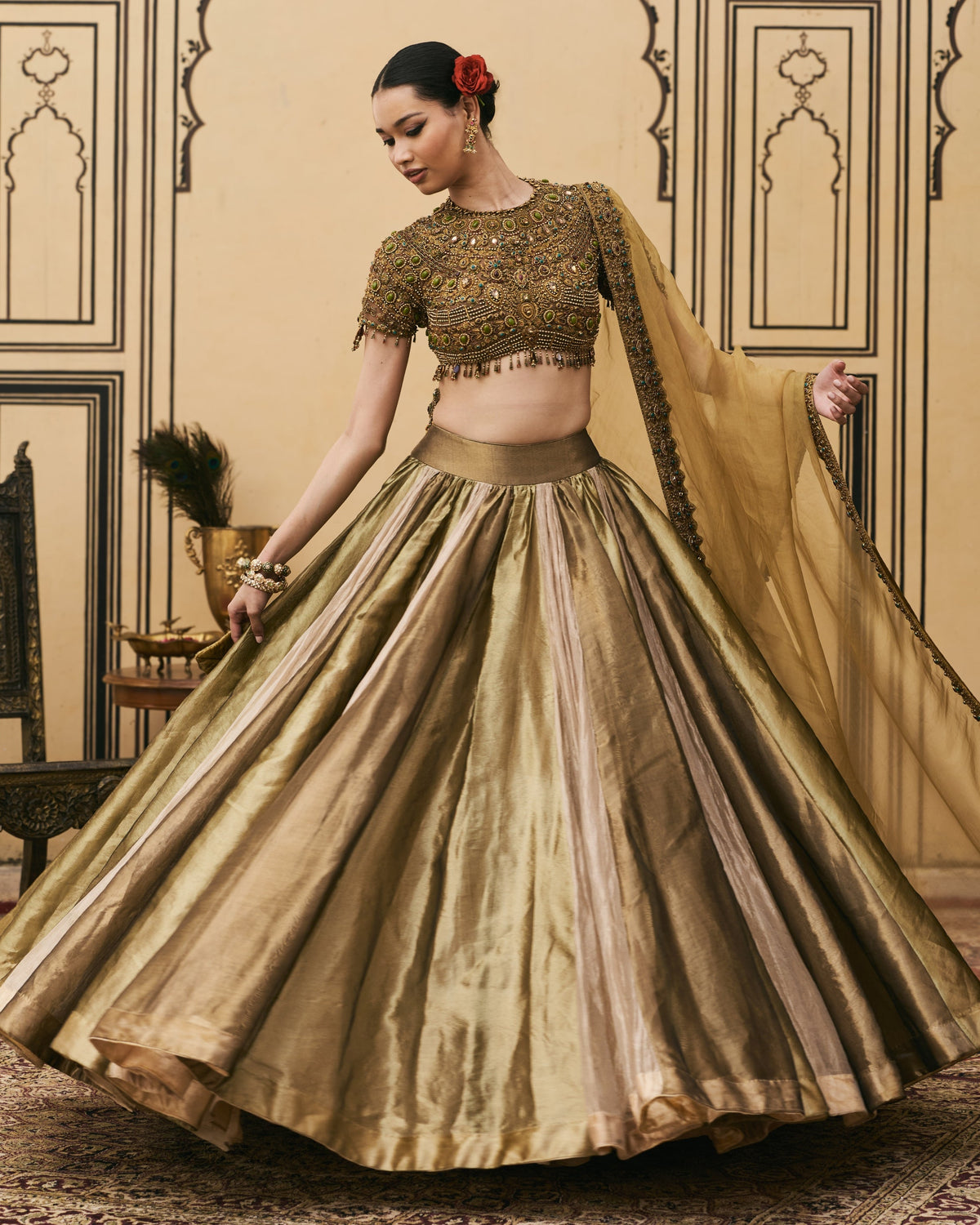 Rangoli Tissue Lehenga Set