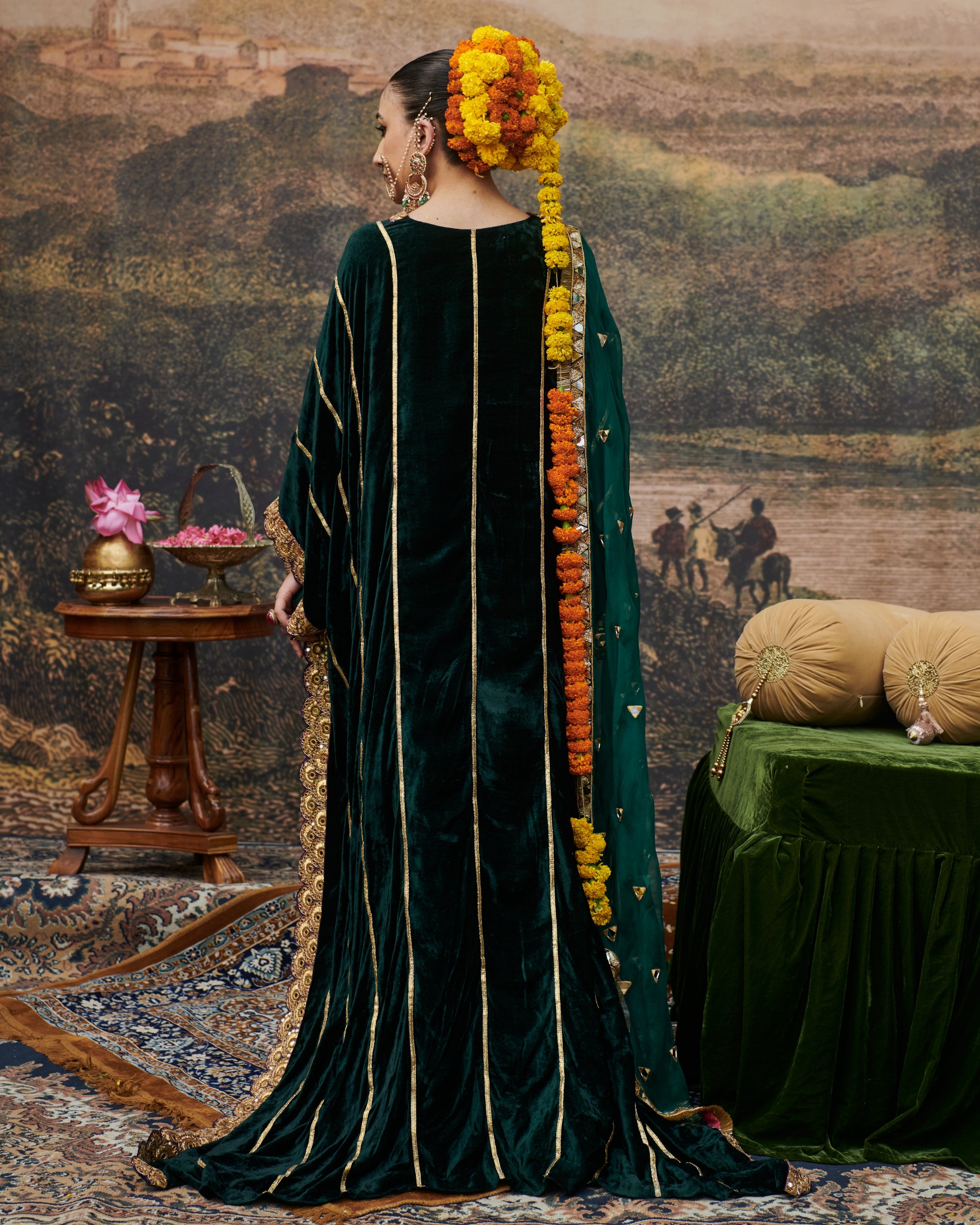 Azal Makhmali Kaftan Set