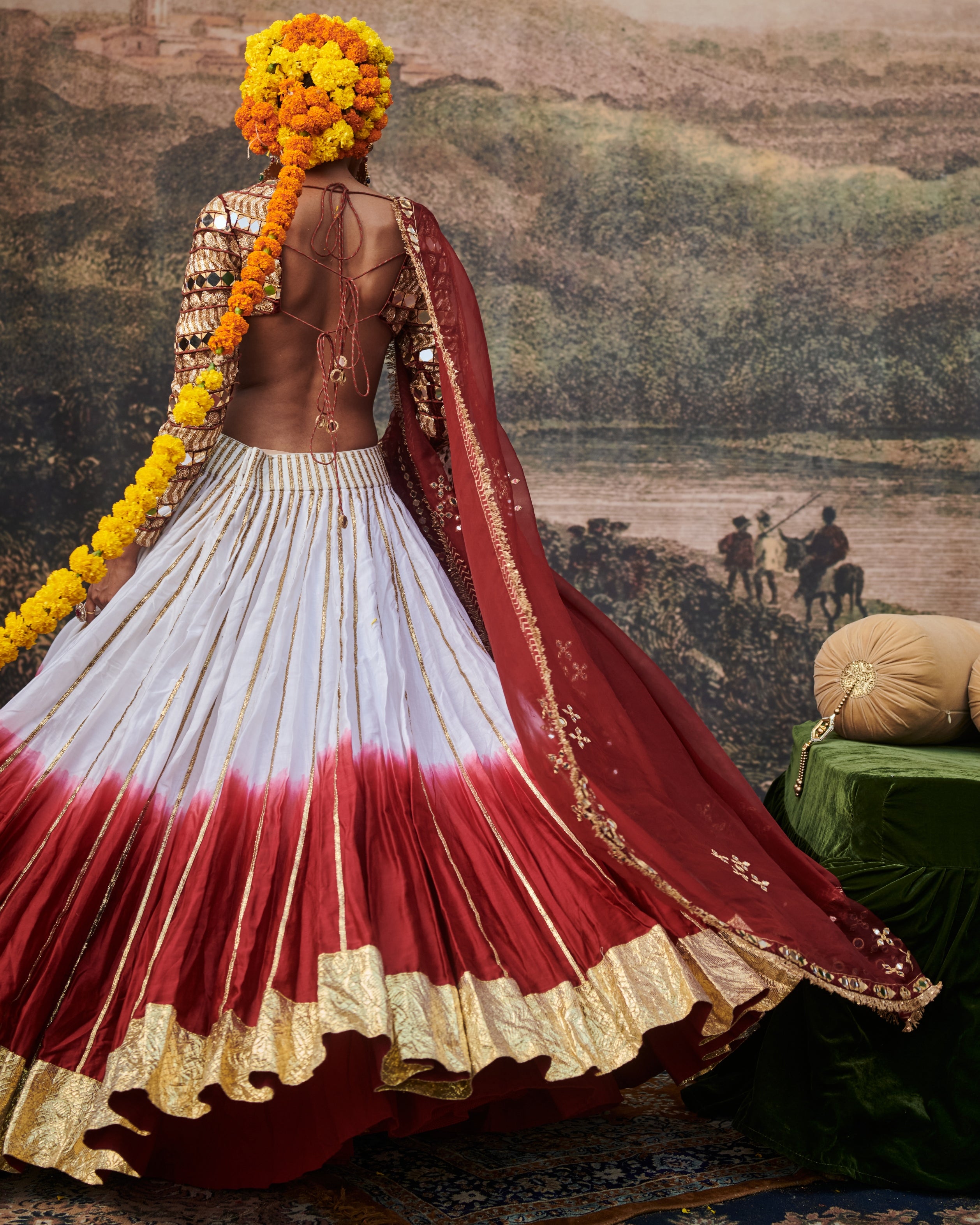 Surkh Lehenga Set