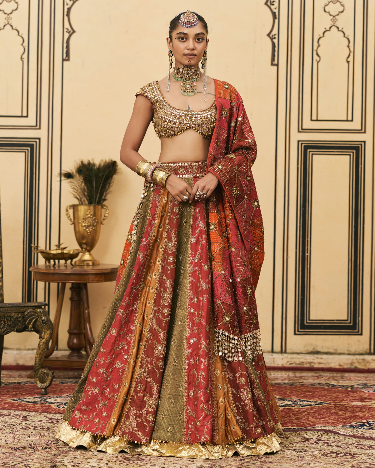 Chitrali Multicolour Lehenga Set