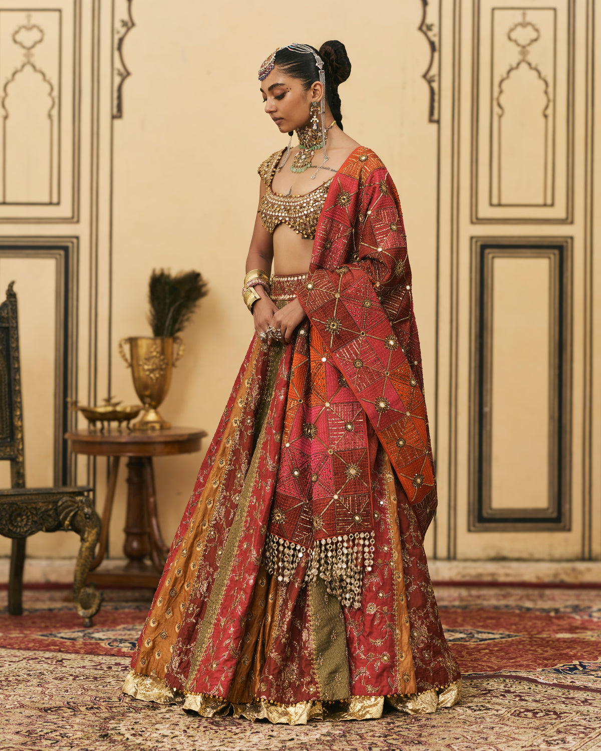 Chitrali Multicolour Lehenga Set