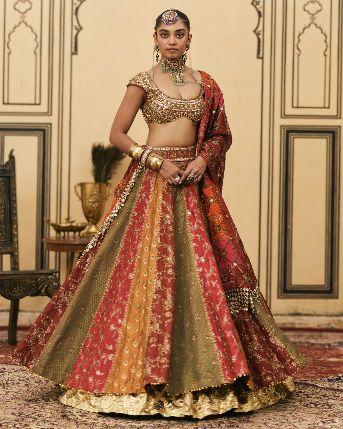Chitrali Multicolour Lehenga Set