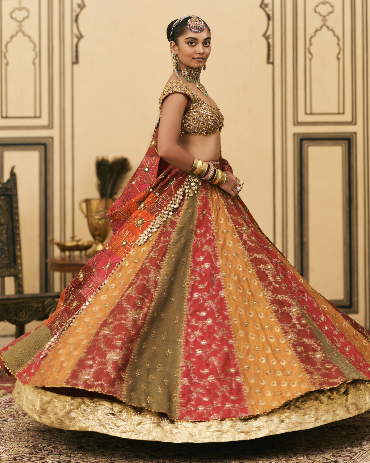 Chitrali Multicolour Lehenga Set