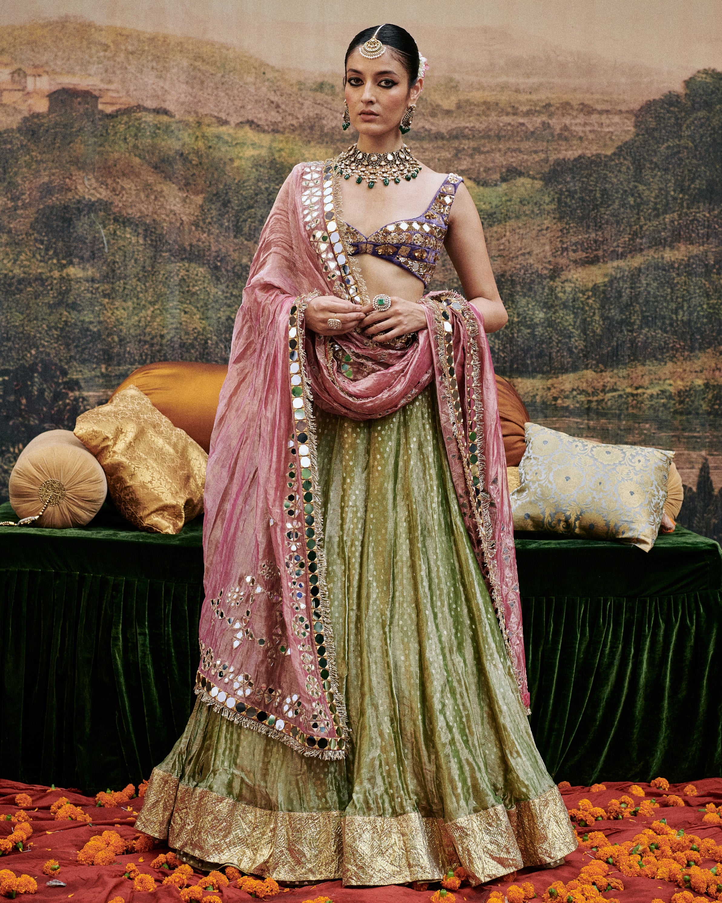 Azal Sheesh Lehenga Set