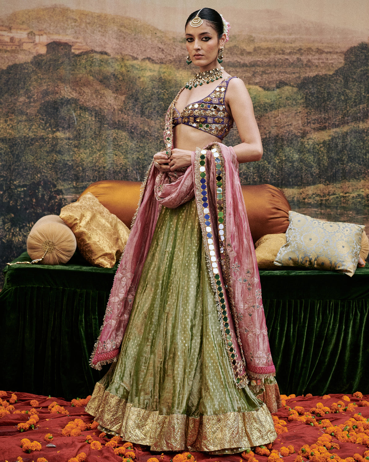 Azal Sheesh Lehenga Set