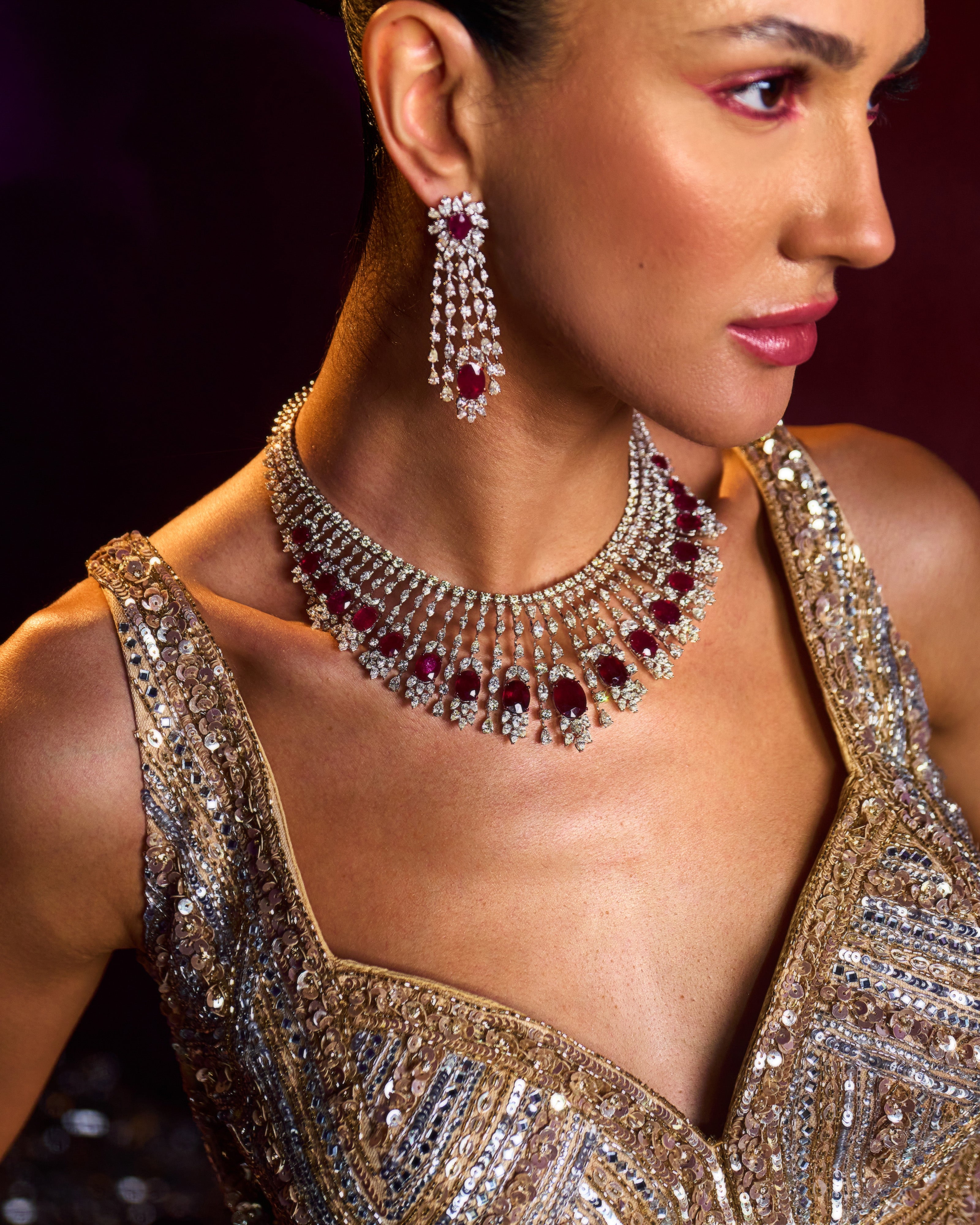 Gold Net Lehenga Set