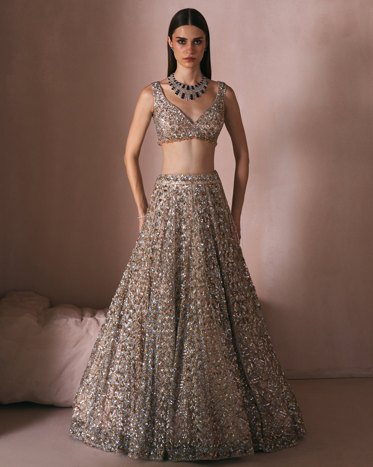Champage Stardust Lehenga Set