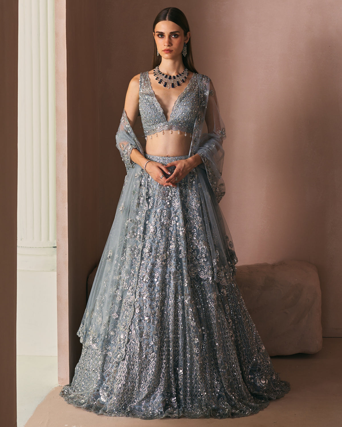 Moonstone Frost Lehenga Set
