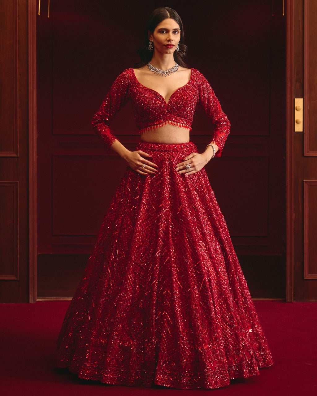 The Royal Ember Lehenga Set