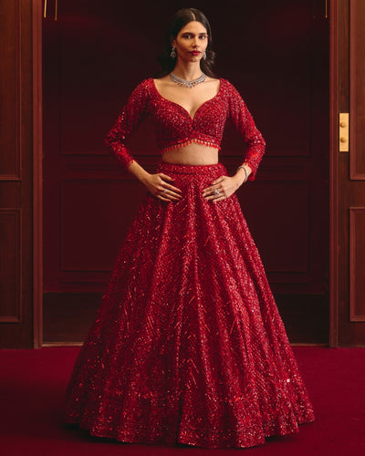 The Royal Ember Lehenga Set